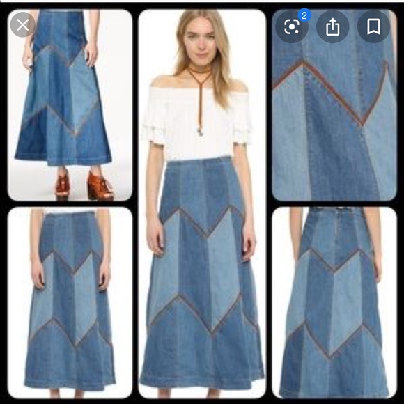 Free People Dresses & Skirts - NWOT free people bliss made patchwork demin skirt